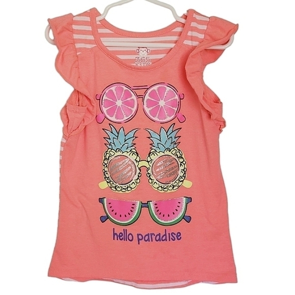 K1013 * 365 Kids from Garanimals Hello Pardise Top Orange Size 6 - Picture 1 of 6